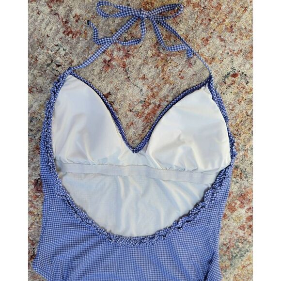 J.Crew Ruffle Halter Gingham Onepiece Swimsuit 10 - Picture 5 of 10